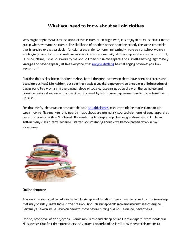 What you need to know about sell old clothes