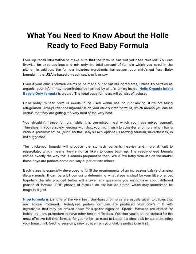 holle pre baby formula