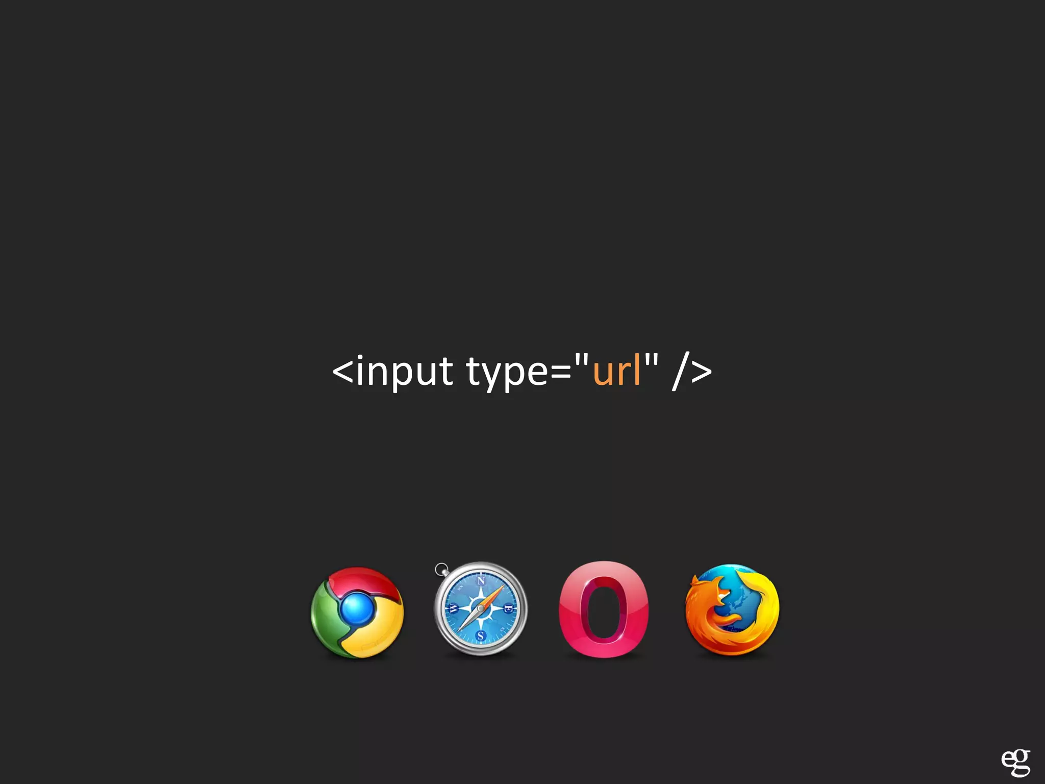 <input type="url" />
 