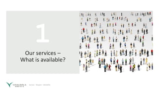 Service – Respect – Reliability
1
Our services –
What is available?
 