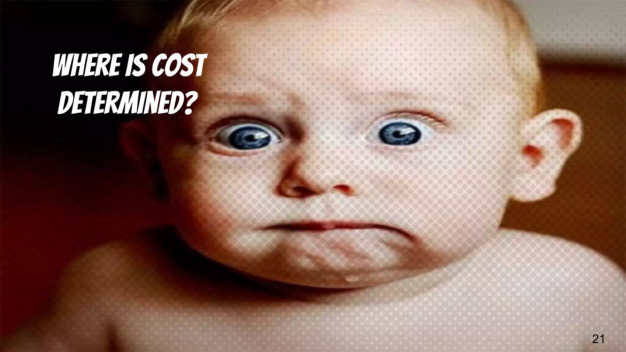 Where is cost determined? 21 