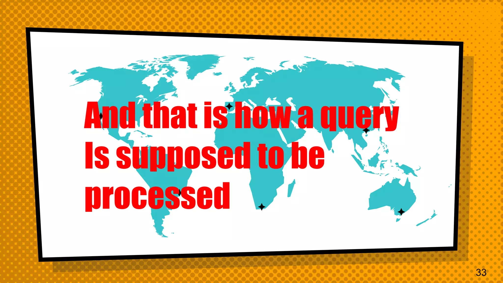 And that is how a query Is supposed to be processed 33 