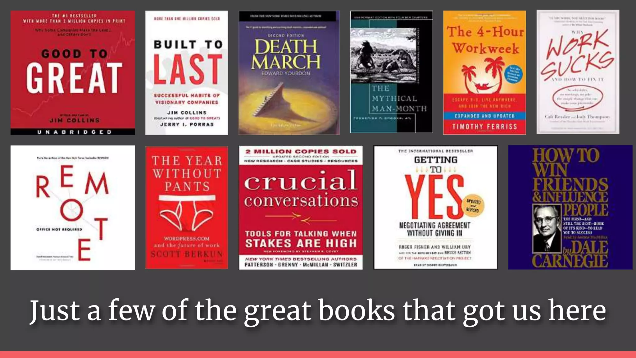 Just a few of the great books that got us here
 