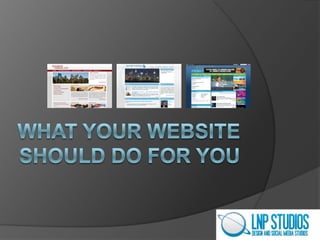 WHAT YOUR WEBSITE SHOULD DO FOR YOU 