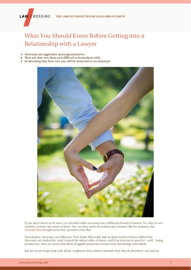What you should know before getting into a relationship with a lawyer
