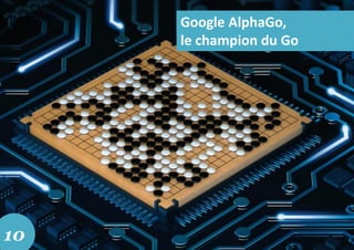 Google AlphaGo,
le champion du Go
10
 