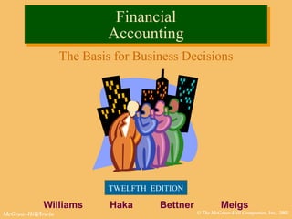 © The McGraw-Hill Companies, Inc., 2002
McGraw-Hill/Irwin
Financial
Accounting
The Basis for Business Decisions
TWELFTH EDITION
Williams Haka Bettner Meigs
 