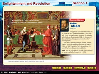 Section 1Enlightenment and Revolution
 