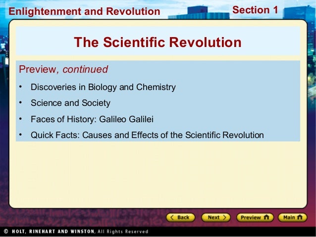 Scientific Revolution Scientists Chart