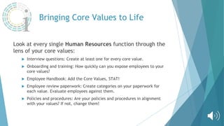 Defining Core Values for Success