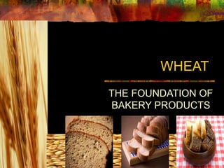 WHEAT
THE FOUNDATION OF
BAKERY PRODUCTS
 