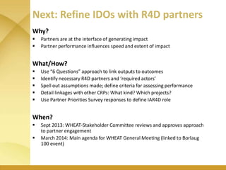 WHEAT - Presentation for Discussion with Donors and Partners - June 2013