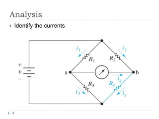 Analysis
4
 Identify the currents
 