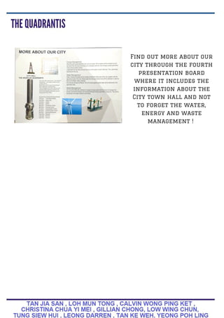 Find out more about our
city through the fourth
presentation board
where it includes the
information about the
City town hall and not
to forget the water,
energy and waste
management !
 