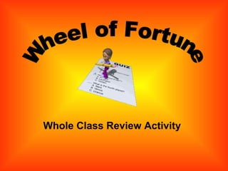 Whole Class Review Activity Wheel of Fortune 