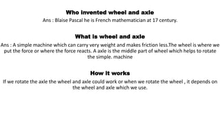 Wheel and axle | PPTX