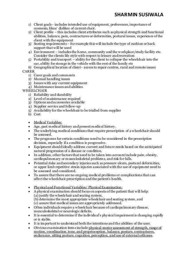 Wheelchair Prescription