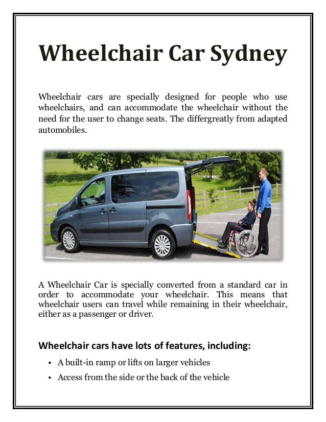 Wheelchair car sydney