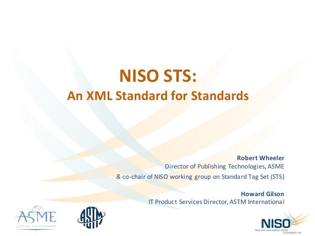 iso standard xmp STS: Standards for Standard An NISO Wheeler XML