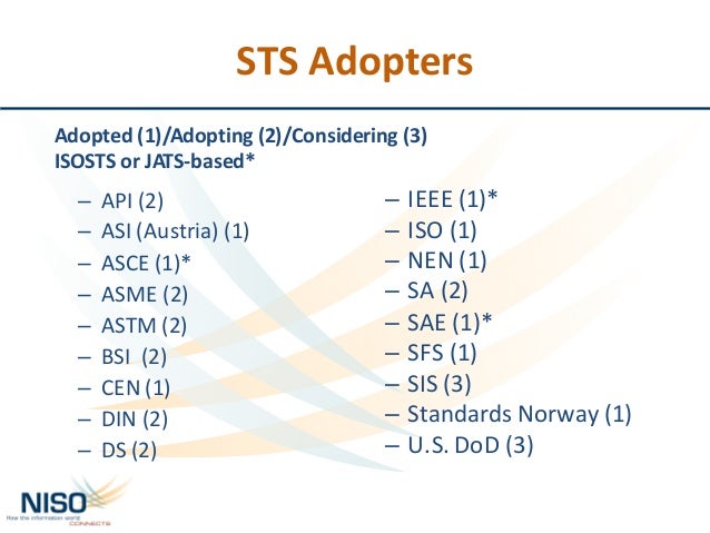 iso xmp standard STS: Standard Standards for XML Wheeler An NISO