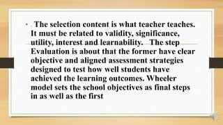 Wheeler model of curriculum development 