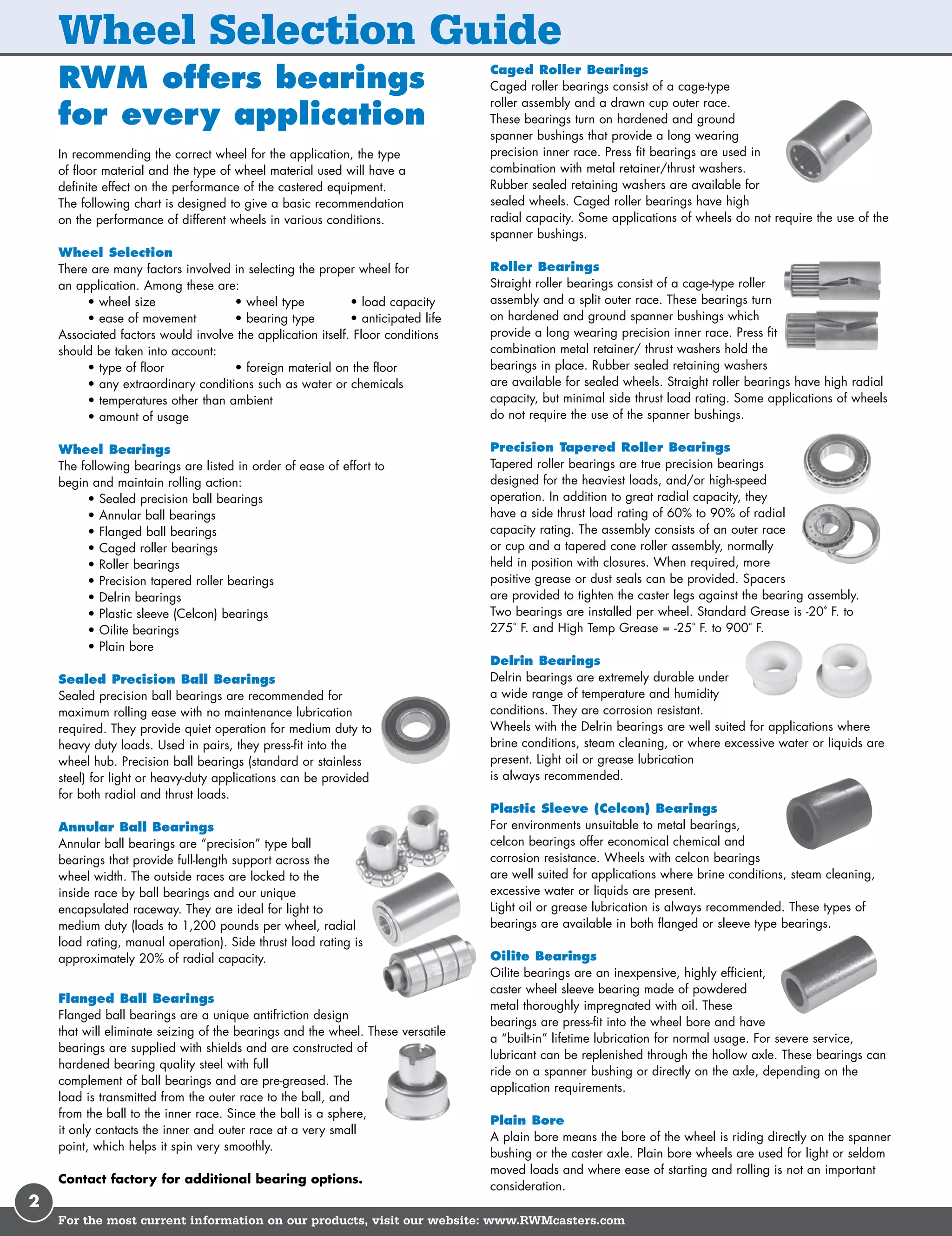 RWM Casters Caster Wheel Selection Guide PDF