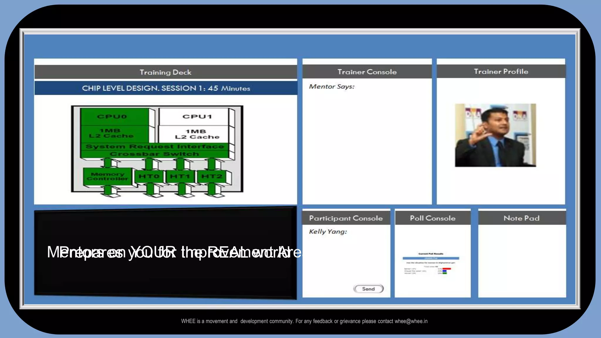 Mentors on YOUR Improvement AreaPrepares you for the REAL worldWHEE is a movement and  development community. For any feedback or grievance please contact whee@whee.in