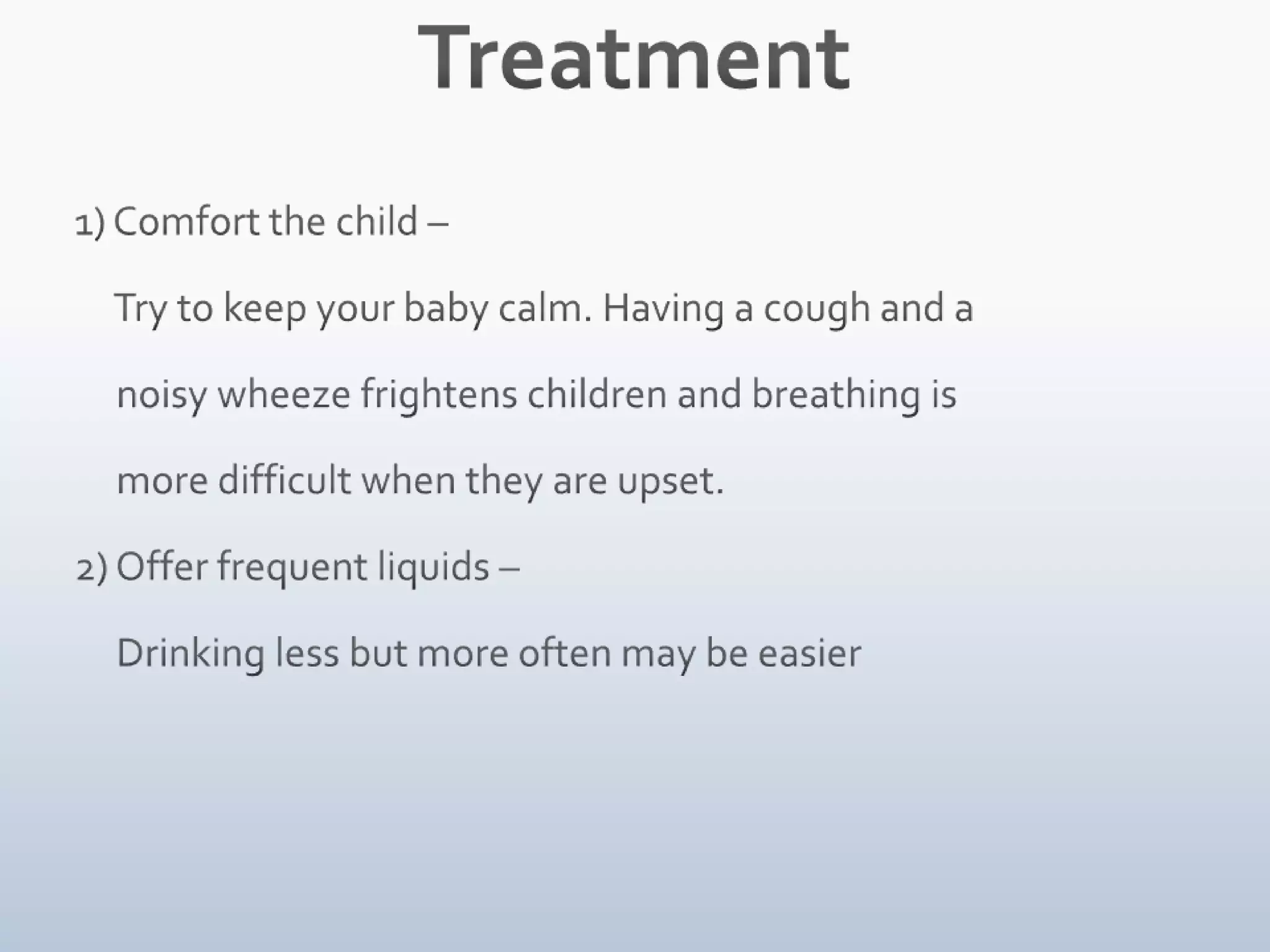 Exclude other conditions 4) Structural problems: bronchoscopy 5) URTD : Polysomnography 6) Esophageal disease: Barium swallow, pH probes, Upper GI scopy 7) Primary ciliarydyskinesia: nasal ciliary motility, Exhaled NO,      Electron Microscopy, saccharine test  8) TB: mantoux, induced sputum/ gastric lavage/ BAL = Culture,       microscopy & PCR  9) Bronchiectasis: HRCT scan, BAL