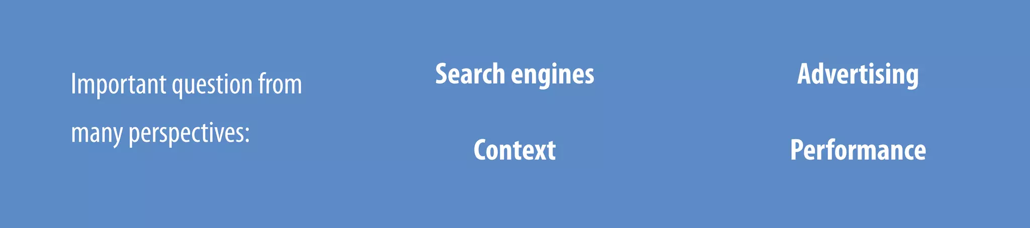 Important question from
many perspectives:
Search engines
Context
Advertising
Performance
 