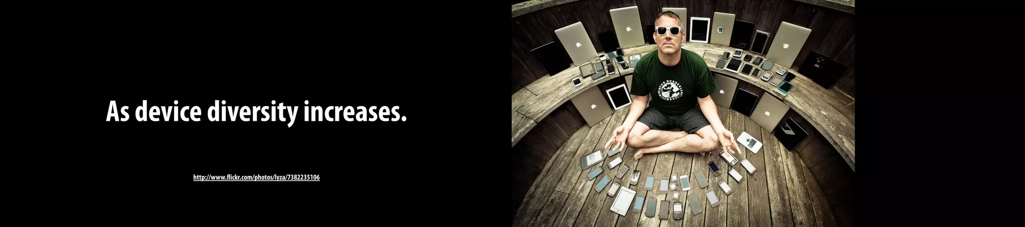 As device diversity increases.
http://www.flickr.com/photos/lyza/7382235106
 