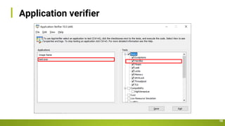 Application verifier
18
 