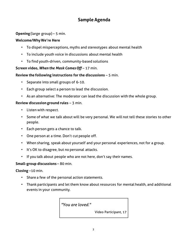 "When the Mask Comes Off" Community Discussion Guide Slide 3