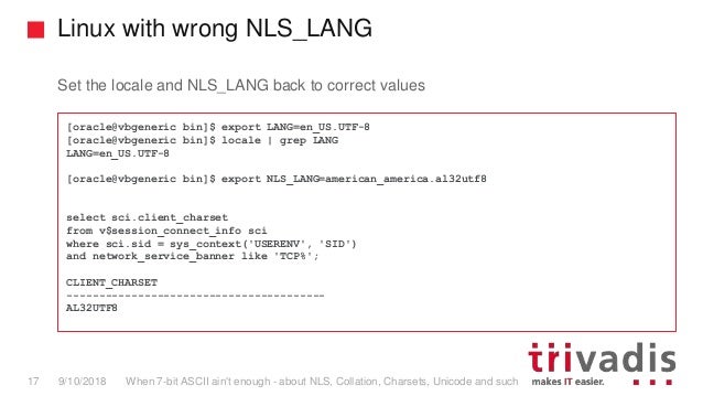 When 7 Bit Ascii Ain T Enough About Nls Collation Charsets Unico