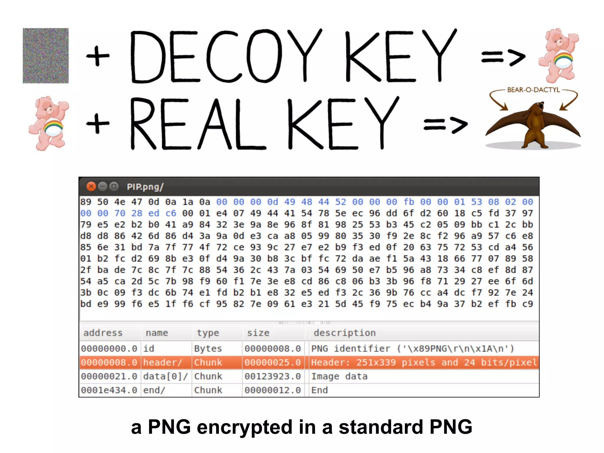 a PNG encrypted in a standard PNG
 
