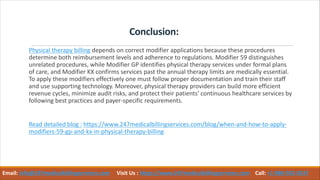 Modifiers Multidisciplinary Pt When and How to Apply Modifiers 59 GP and KX in Physical Therapy ...