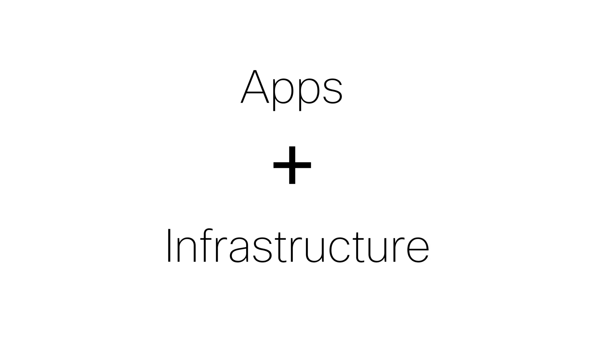 Apps
Infrastructure
+
 
