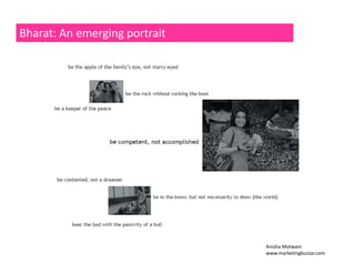 Bharat: An emerging portrait 
Anisha Motwani 
www.marketingbuzzar.com 
 