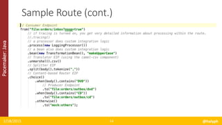 Pacemaker:Java
1/18/2015 @halyph14
Sample Route (cont.)
 
