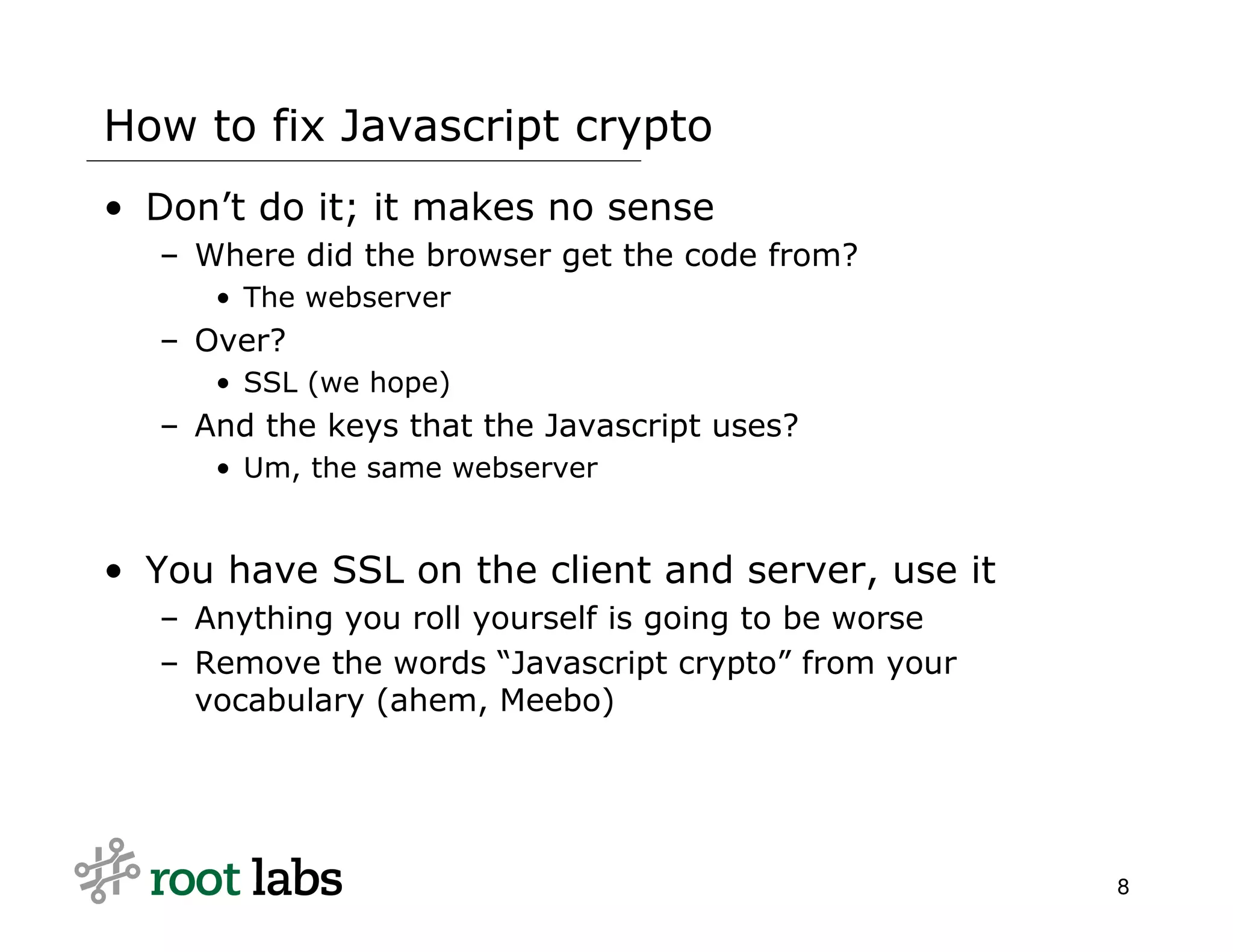 When Crypto Attacks! (Yahoo 2009)