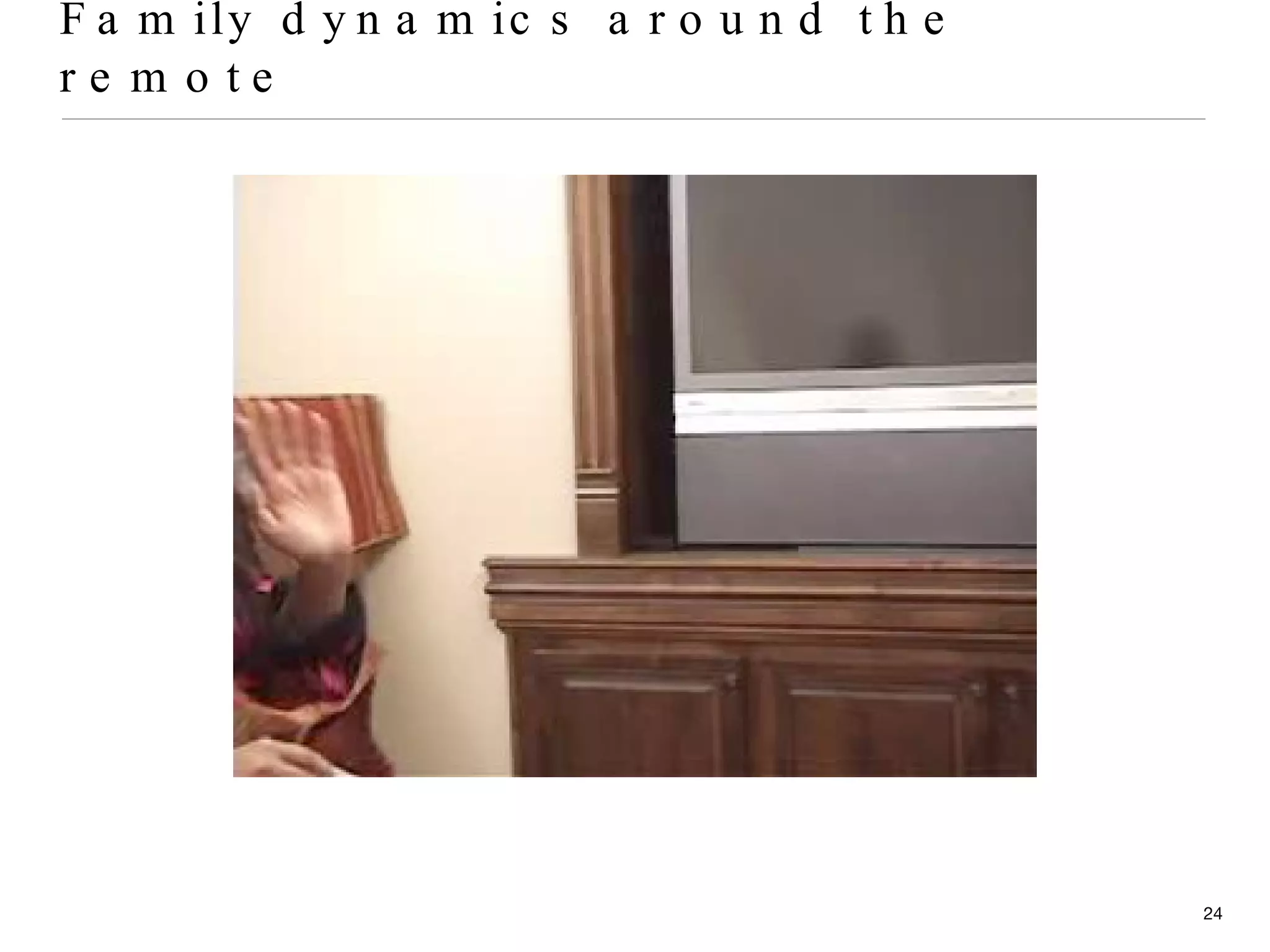 Family dynamics around the remote 