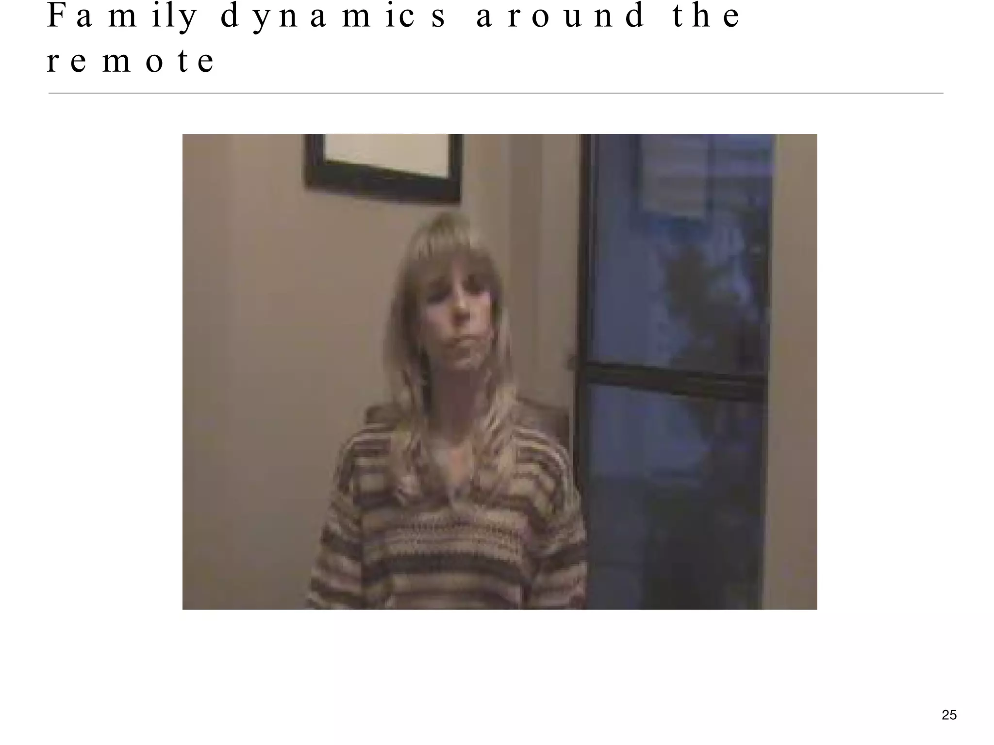 Family dynamics around the remote 