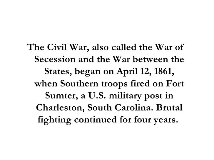 When Did The Civil War Start