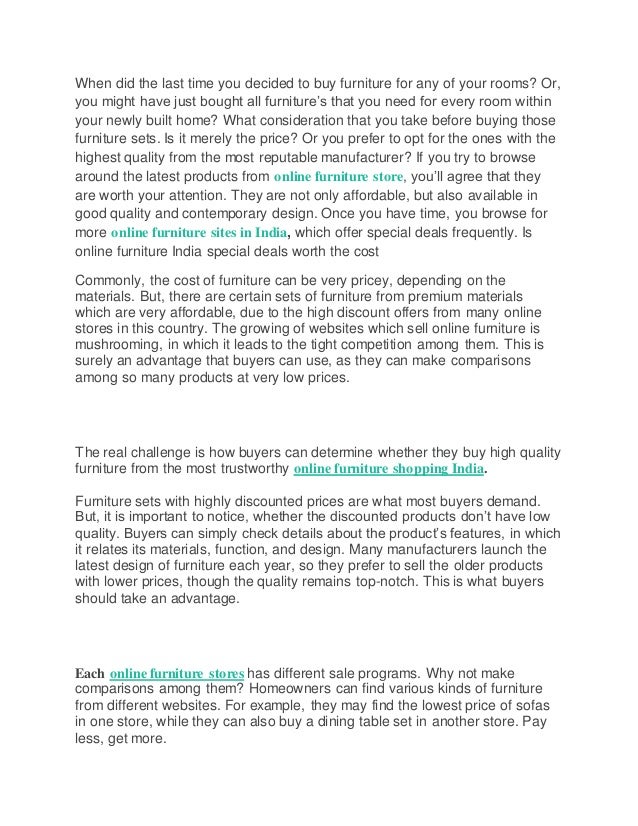 Is Online Furniture India Special Deals Worth The Cost