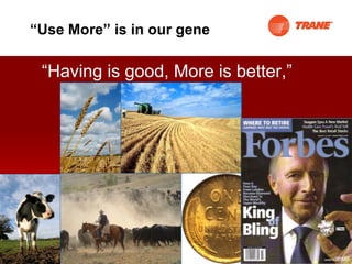 “ Use More” is in our gene “ Having is good, More is better,” 