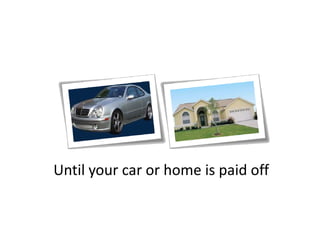 Until your car or home is paid off
Until your car or home is paid off
 
