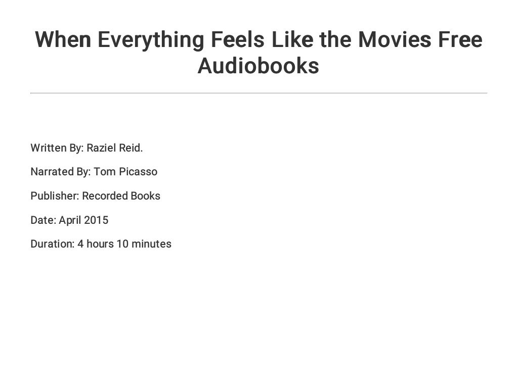 When Everything Feels Like the Movies Free Audiobooks