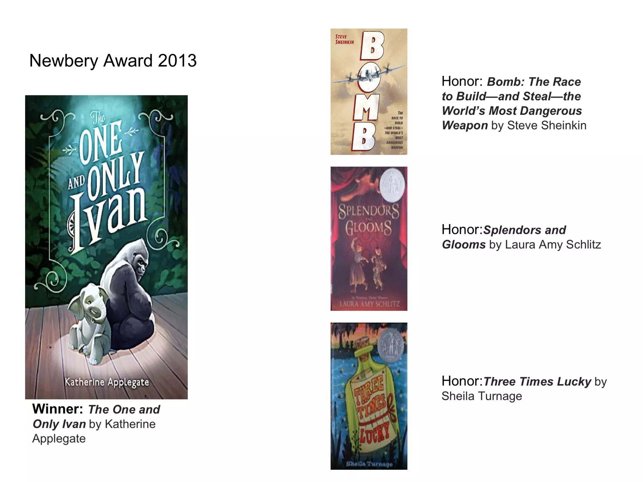 Newbery Award 2013
 