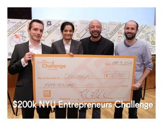 @NYUEntrepreneur52Conﬁden'al	
  
$200k NYU Entrepreneurs Challenge
 
