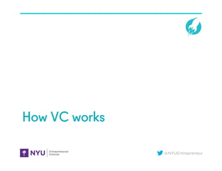 @NYUEntrepreneur
How VC works
 