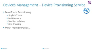 @AlexPshul
Devices Management – Device Provisioning Service
 Zero-Touch Provisioning
 Single IoT Hub
 Multitenancy
 So...